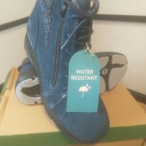 Jambu Navy Stella Water-Resistant Lace-Up Ankle Boots